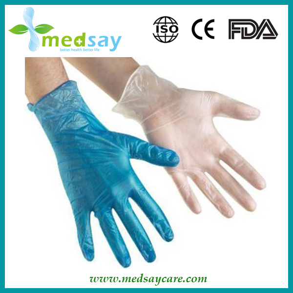 Vinyl gloves blue