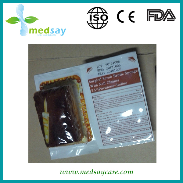 Surgical hand brush with7.5% Povidone Iodine