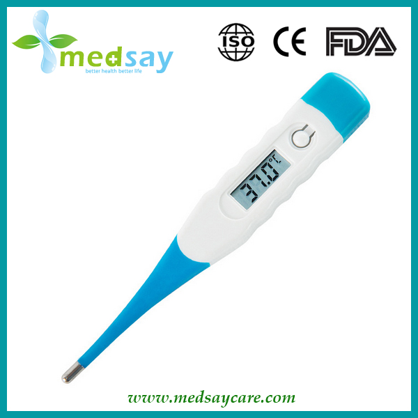 Digital thermometer flexible tip